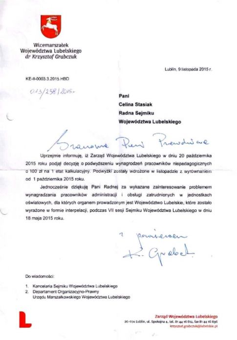 Podwyżki dla pracowników niepedagogicznych